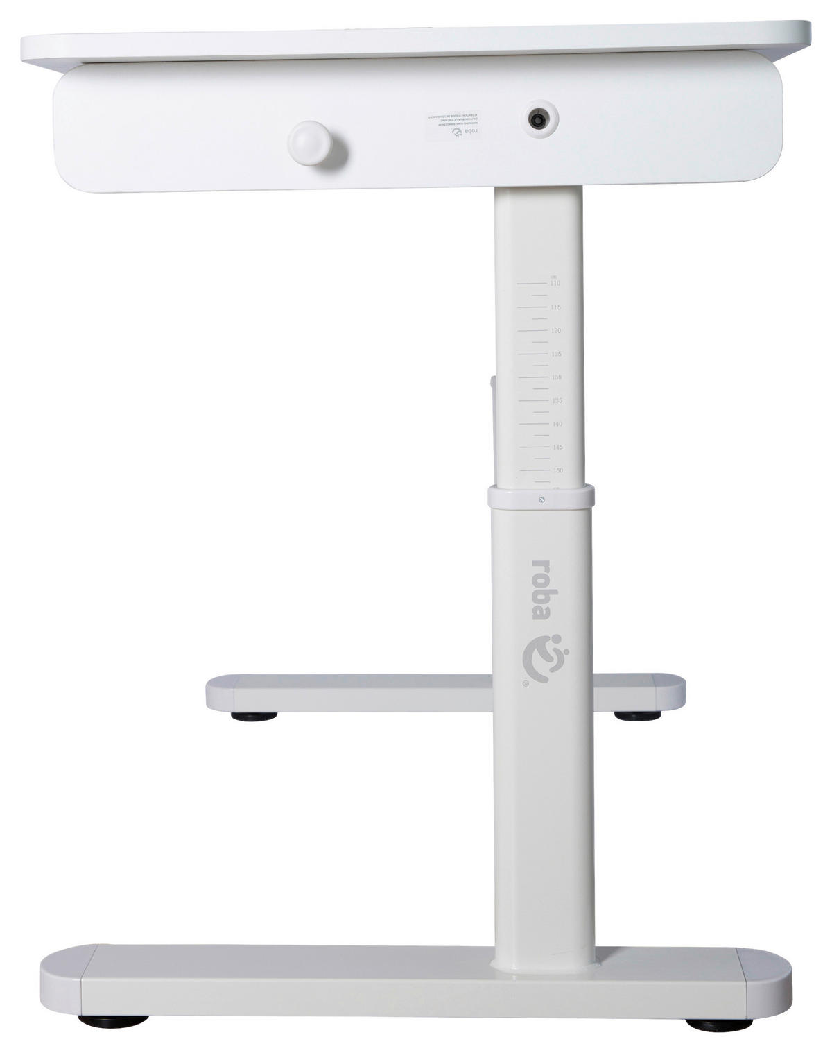 SCHREIBTISCH  Weiß höhenverstellbar  - Weiß, MODERN, Holzwerkstoff/Metall (109,5/62-78/60cm) - Roba