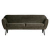 SOFA Rocco in Samt Grün  - Schwarz/Grün, Design, Holz/Textil (187/75/82cm) - Livetastic