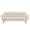 3-SITZER-SOFA in Webstoff Creme  - Creme/Schwarz, Design, Holz/Textil (209/87/88cm) - Livetastic