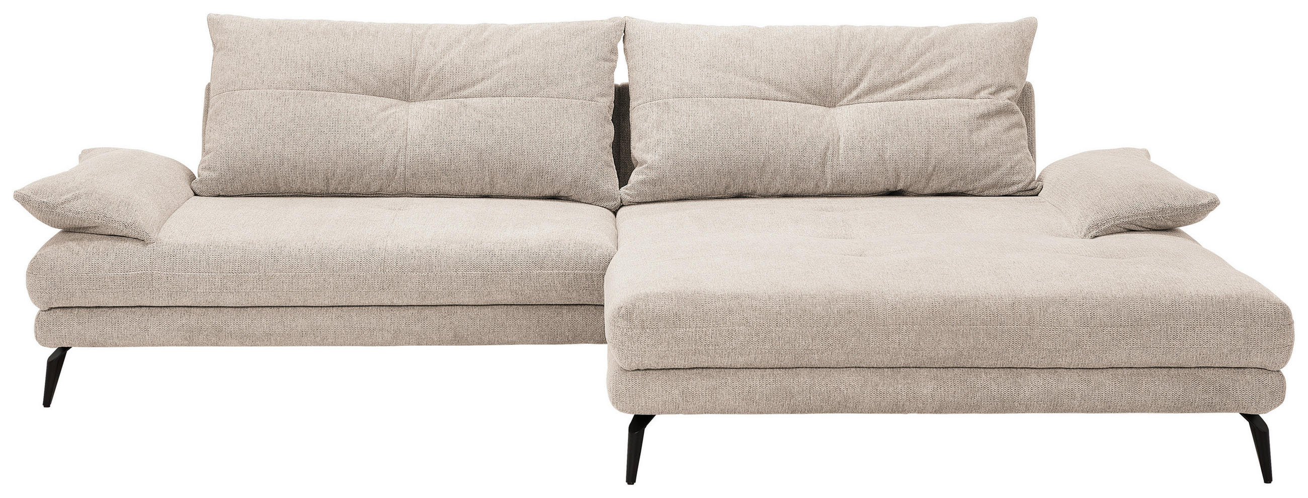 HÖRNSOFFA i flatväv cremefärgad  - svart/cremefärgad, Klassisk, metall/textil (294/176cm) - MID.YOU