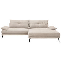 HÖRNSOFFA i flatväv cremefärgad  - svart/cremefärgad, Klassisk, metall/textil (294/176cm) - MID.YOU