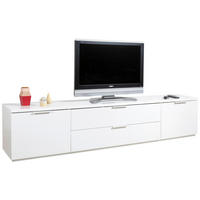 TV-ELEMENT bela, visoki sijaj  - bela/visoki sijaj, Moderno, kovina/leseni material (240/50/40,5cm) - Carryhome