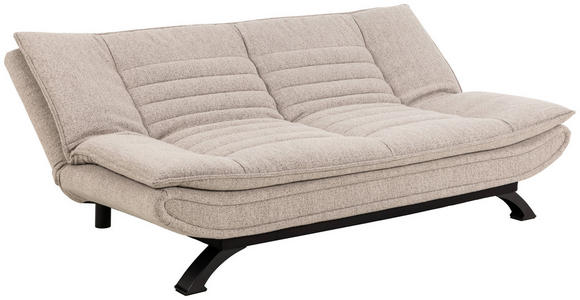 SCHLAFSOFA in Textil Beige  - Beige/Schwarz, Design, Textil/Metall (196/91/98cm) - Carryhome