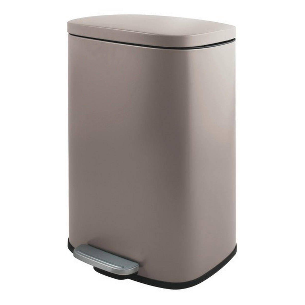 TRETEIMER 30 L  - Taupe/Schwarz, Basics, Kunststoff/Metall (34,3/23,5/62,9cm) - Spirella
