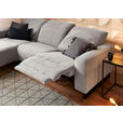 ECKSOFA in Cord Grau  - Schwarz/Grau, KONVENTIONELL, Textil/Metall (180/266cm) - Hom`in