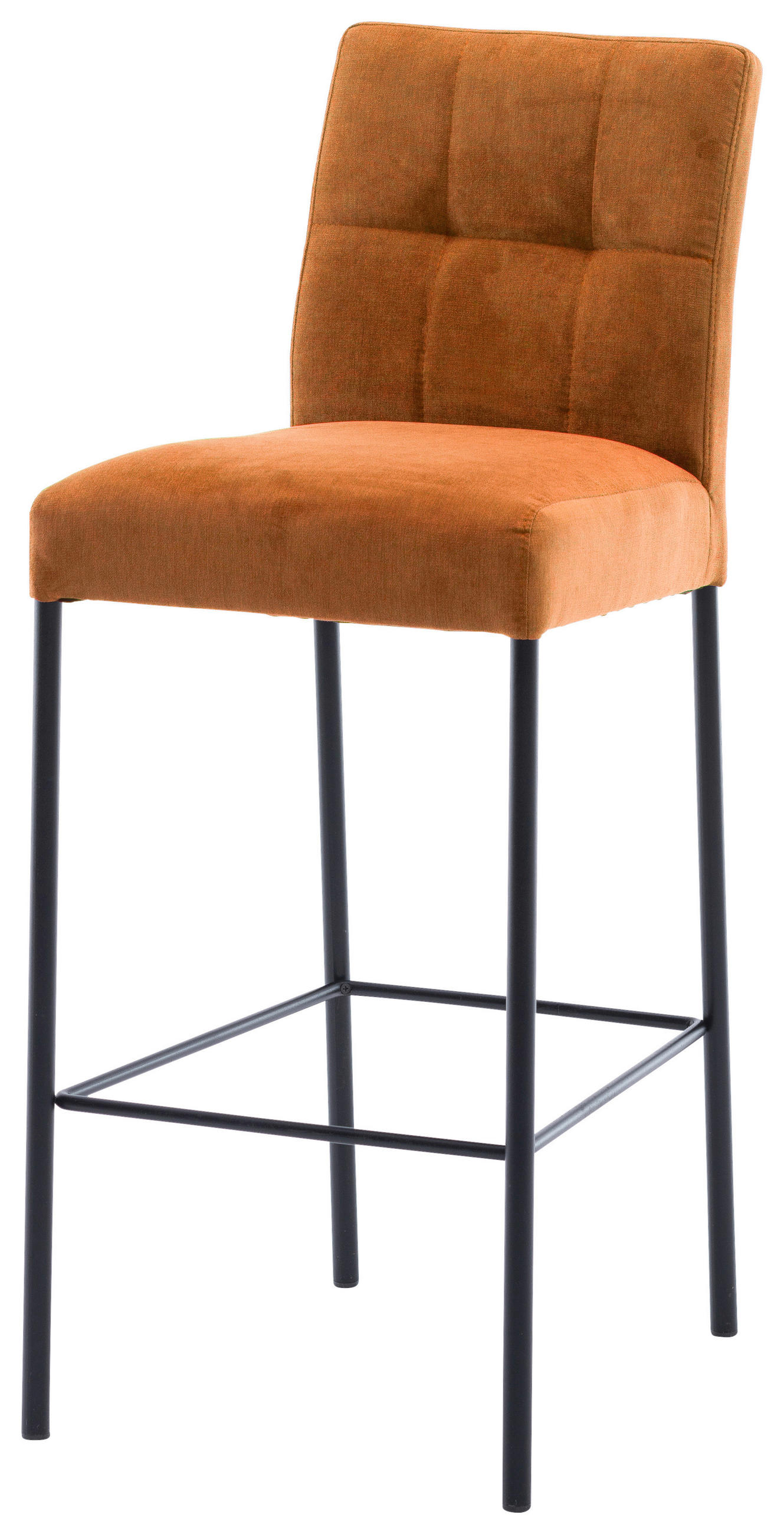 BARHOCKER Webstoff Orange, Schwarz Eisen Stoffauswahl - Schwarz/Orange, Design, Textil/Metall (46/91/61cm) - Xora