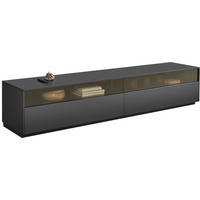LOWBOARD Dunkelgrau  216/42/46 cm  - Dunkelgrau, Design, Glas/Holzwerkstoff (216/42/46cm) - Emilio Belluti