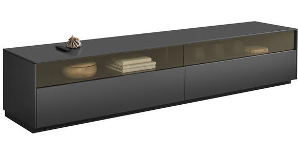 LOWBOARD Dunkelgrau  216/42/46 cm  - Dunkelgrau, Design, Glas/Holzwerkstoff (216/42/46cm) - Belluti