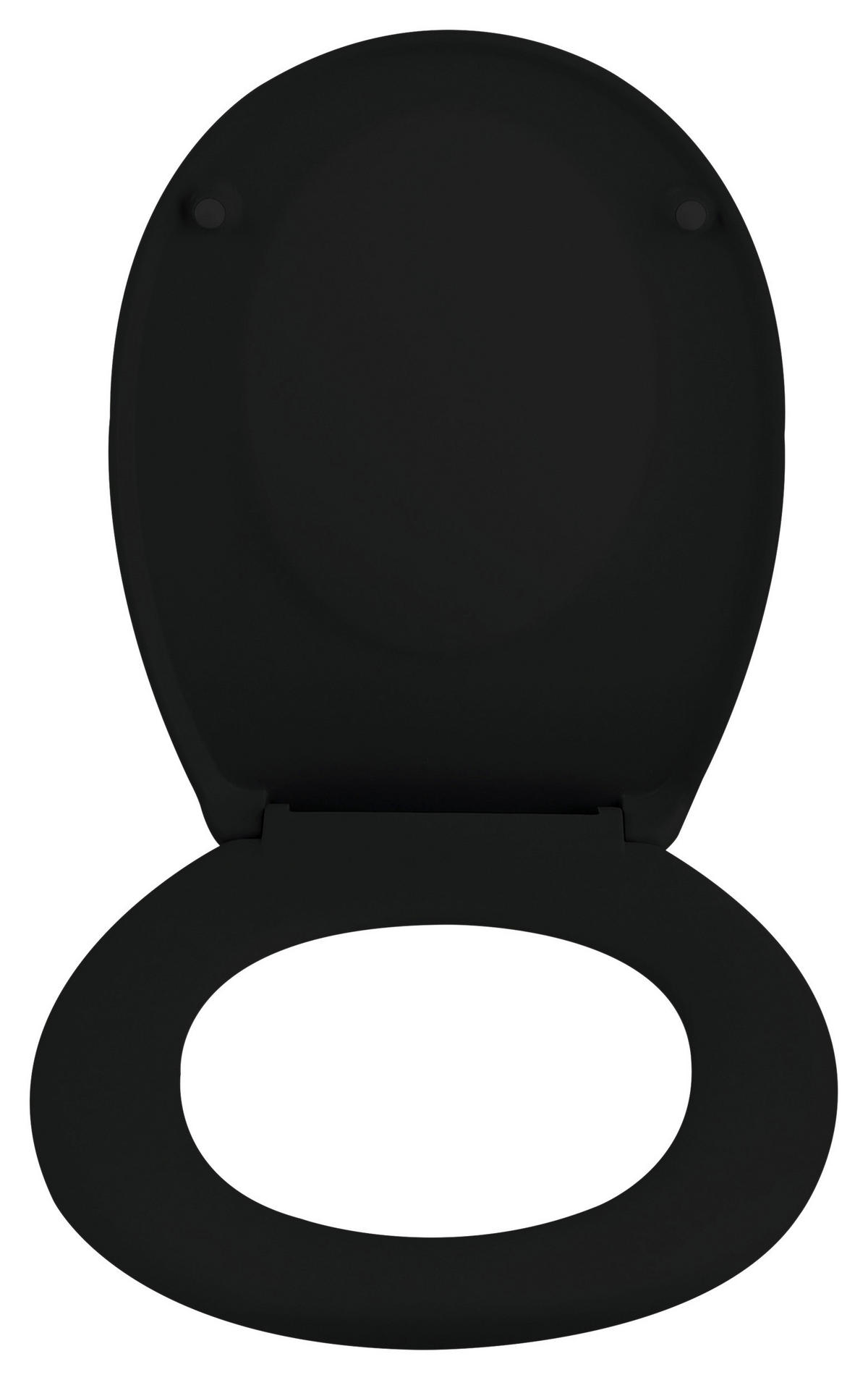 WC-SITZ Schwarz  - Schwarz, KONVENTIONELL, Kunststoff (5,5/38cm) - Spirella