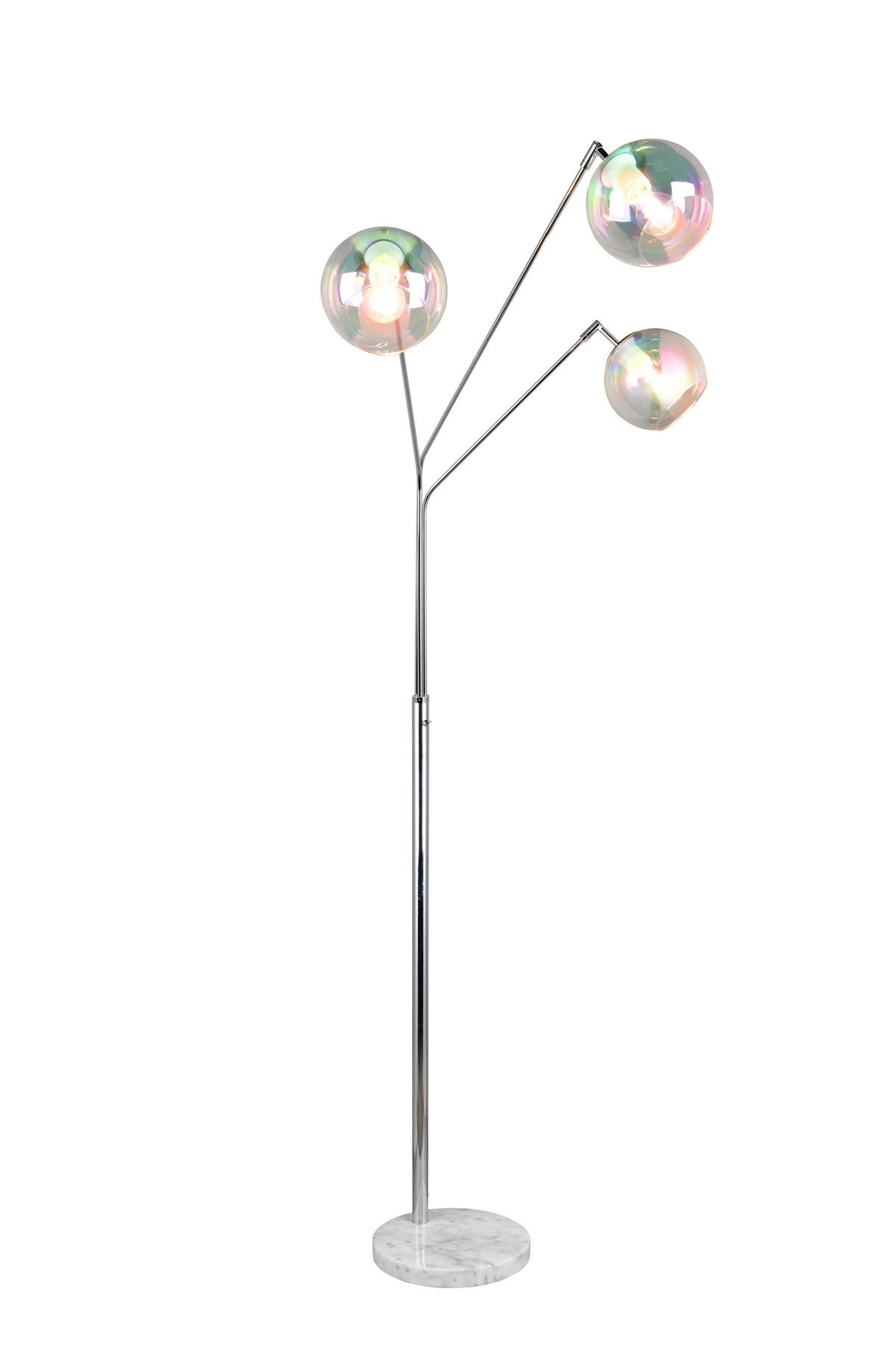 STEHLEUCHTE - Chromfarben/Weiss, Design, Glas/Metall (67/30/200cm) - Trio Leuchten
