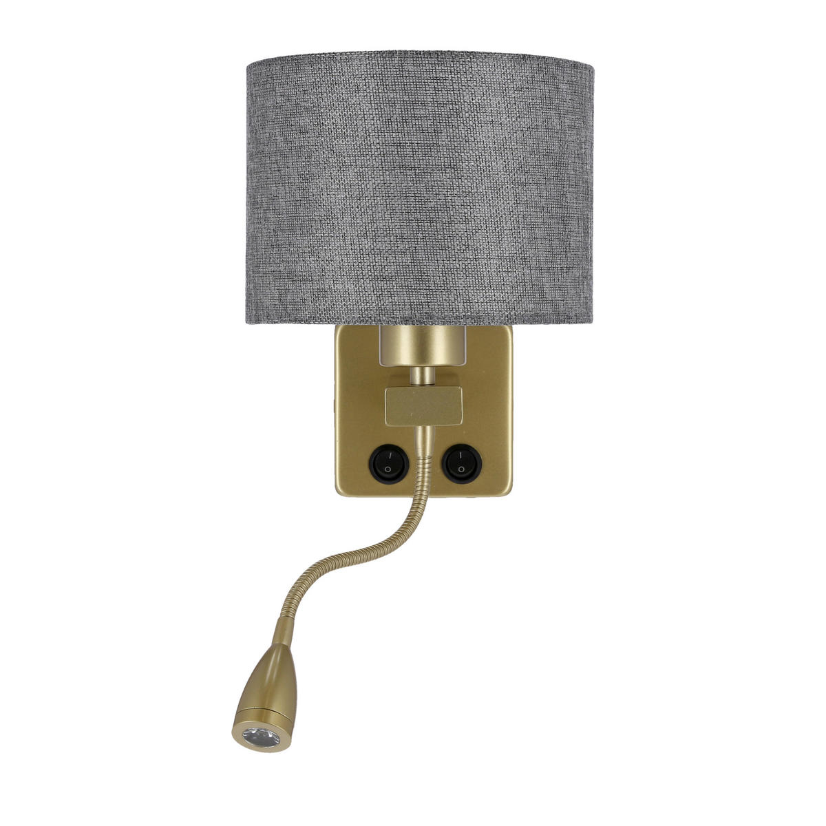 WANDLEUCHTE 18/22/44 cm   - Goldfarben/Grau, Basics, Kunststoff/Metall (18/22/44cm)