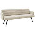 SITZBANK 216/86/68 cm Cord Taupe Metall  - Taupe/Schwarz, Design, Textil/Metall (216/86/68cm) - Dieter Knoll