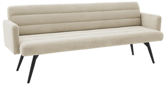 SITZBANK 216/86/68 cm Cord Taupe Metall - Taupe/Schwarz, Design, Textil/Metall (216/86/68cm) - Dieter Knoll