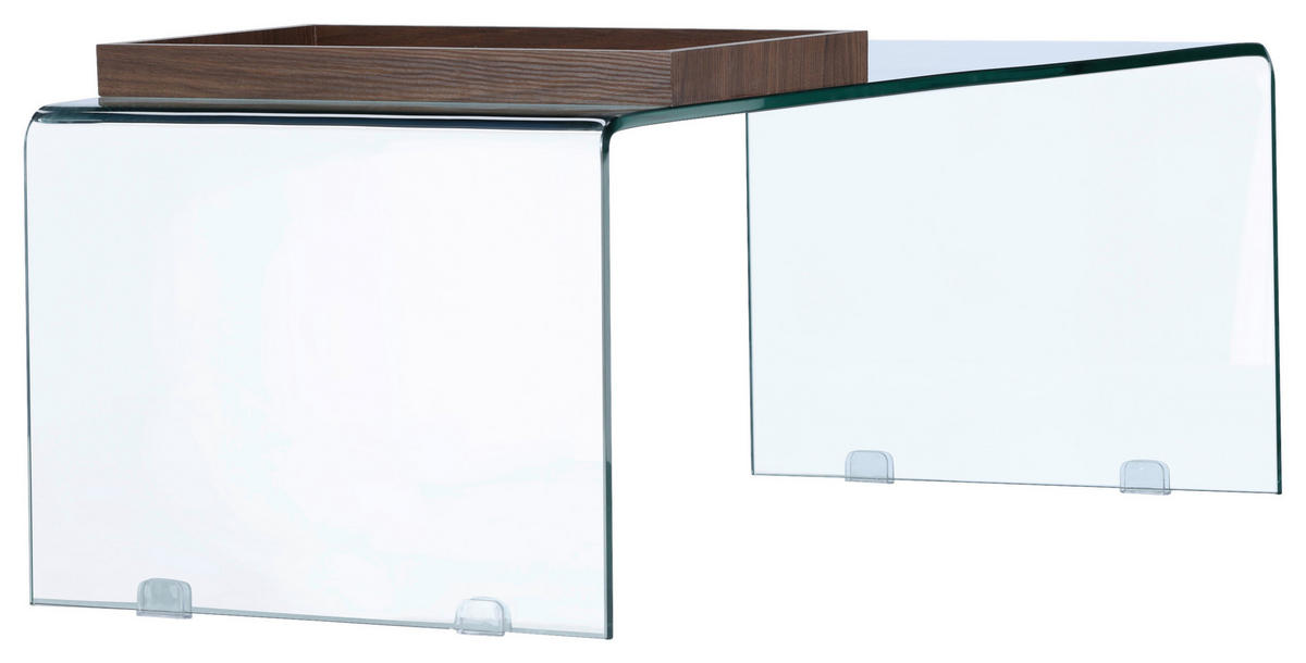 COUCHTISCH 110/50/38 cm rechteckig Braun, Klar  - Klar/Braun, Design, Glas (110/50/38cm) - Livetastic