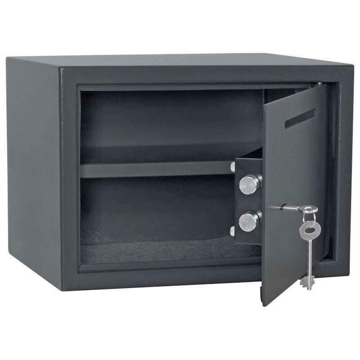 TRESOR - Anthrazit, KONVENTIONELL, Metall (35/25/28cm) - ROTTNER