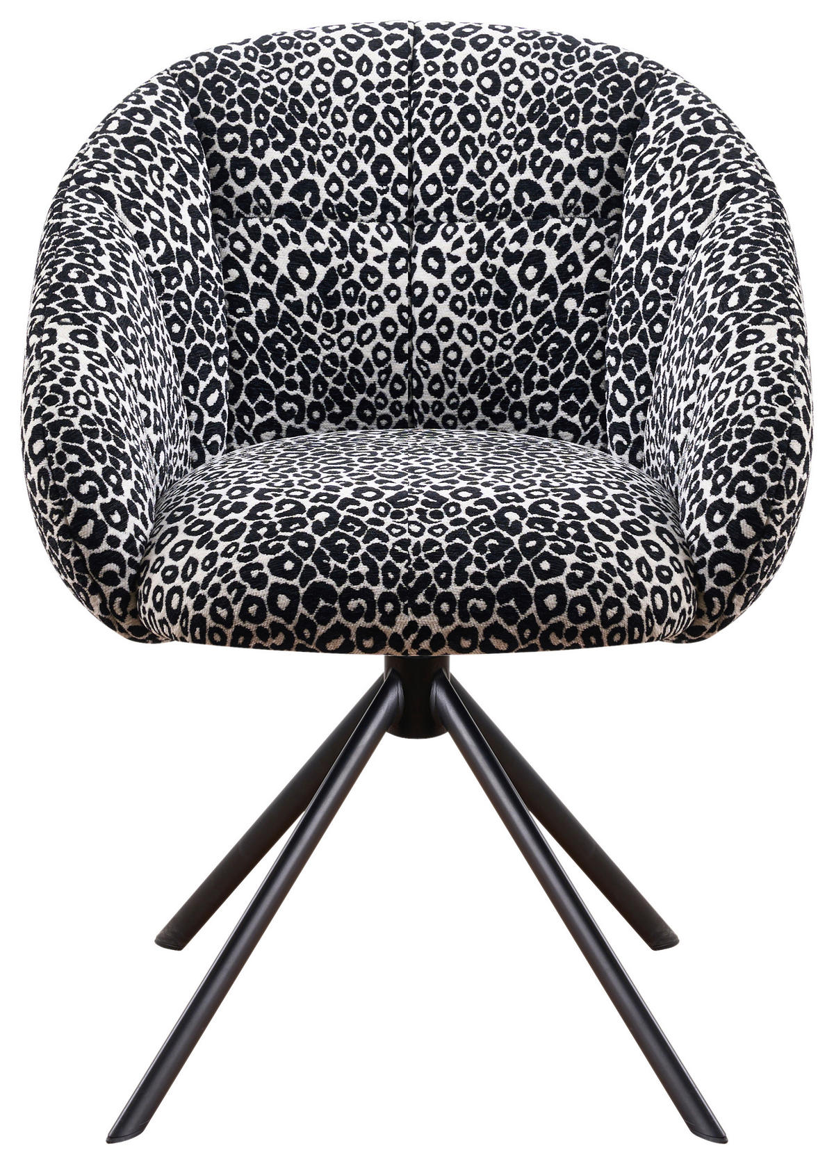 ARMLEHNSTUHL  Sitzfläche 360° drehbar Webstoff  - Schwarz/Weiß, Design, Textil/Metall (64/84/65cm) - Novel