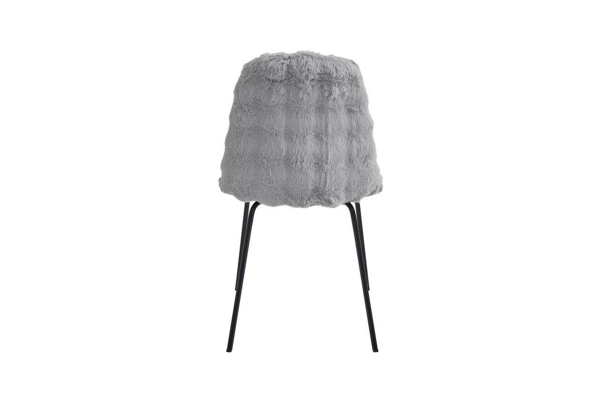 STUHL   Plüsch  Grau  - Schwarz/Grau, Design, Textil/Metall (44/87/53cm) - Milino