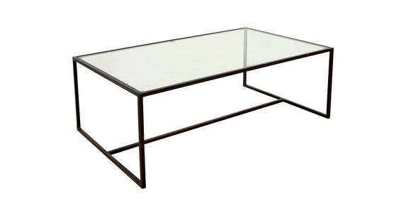 COUCHTISCH in Metall, Glas 100/60/36 cm  - Schwarz, Design, Glas/Metall (100/60/36cm) - Novel