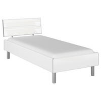 BETT 90/200 cm  in Weiß Hochglanz  - Weiß Hochglanz/Alufarben, Design, Metall (90/200cm) - Carryhome