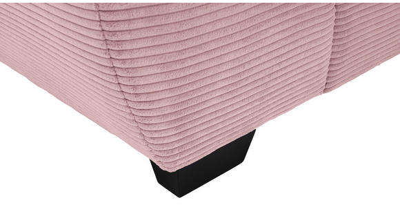 ECKSOFA Rosa Cord Rückenkissen, Armlehnenkissen, Bettkasten, Schlaffunktion, Rücken echt, Liegefläche im Originalstoff  - Schwarz/Rosa, KONVENTIONELL, Kunststoff/Textil (304/212cm) - Carryhome