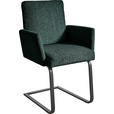 ARMLEHNSTUHL  in Stahl Chenille  - Schwarz/Grün, Design, Textil/Metall (56/92/60cm) - Dieter Knoll