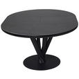 ESSTISCH Dunkelgrau rund  ausziehbar  - Dunkelgrau/Schwarz, Design, Keramik/Holzwerkstoff (120-160/120/76cm) - Novel