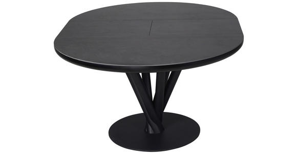 ESSTISCH Dunkelgrau rund  ausziehbar  - Dunkelgrau/Schwarz, Design, Keramik/Holzwerkstoff (120-160/120/76cm) - Novel