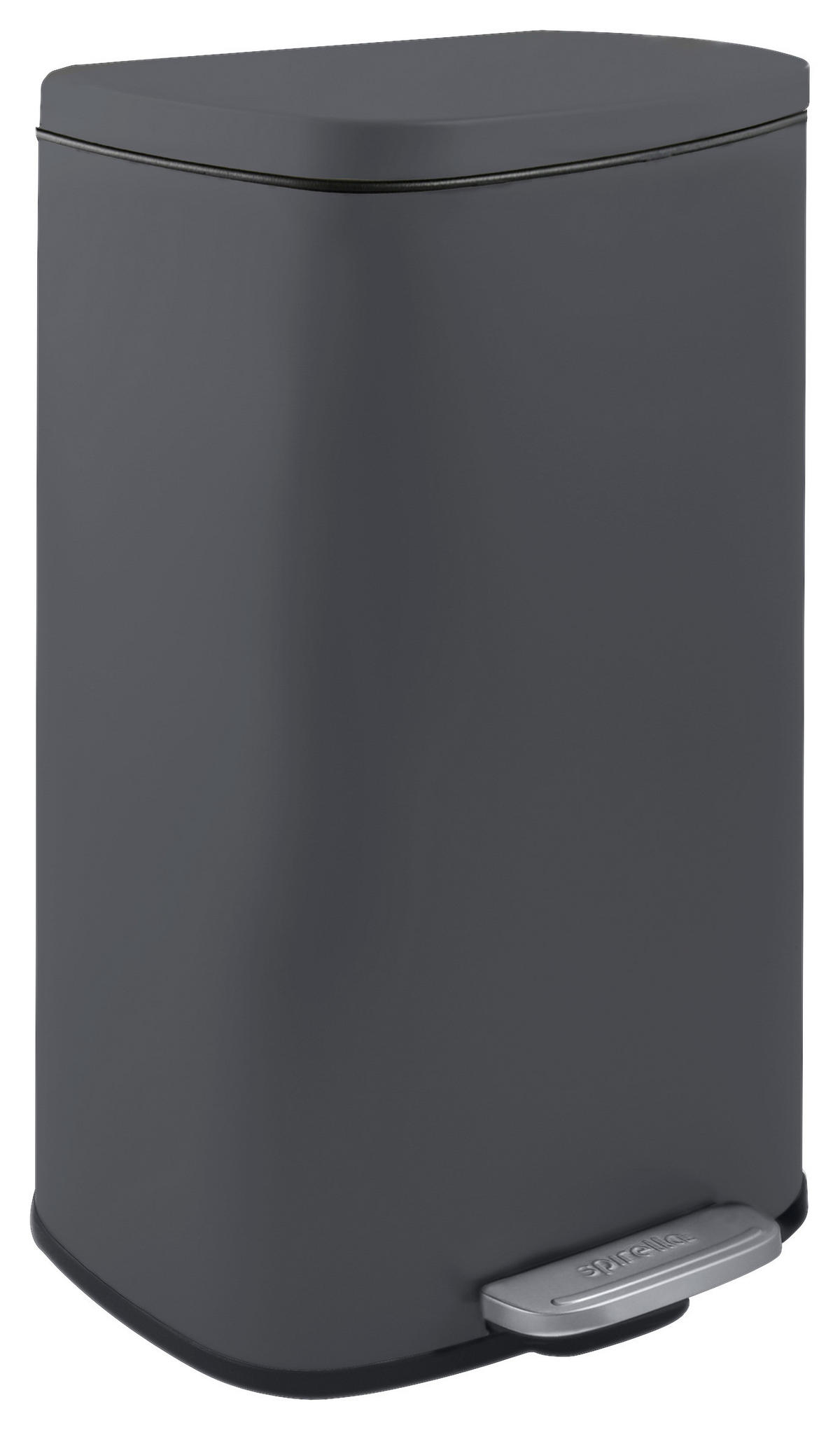 TRETEIMER 50 L  - Dunkelgrau/Schwarz, Basics, Kunststoff/Metall (42,7/29,7/64,3cm) - Spirella