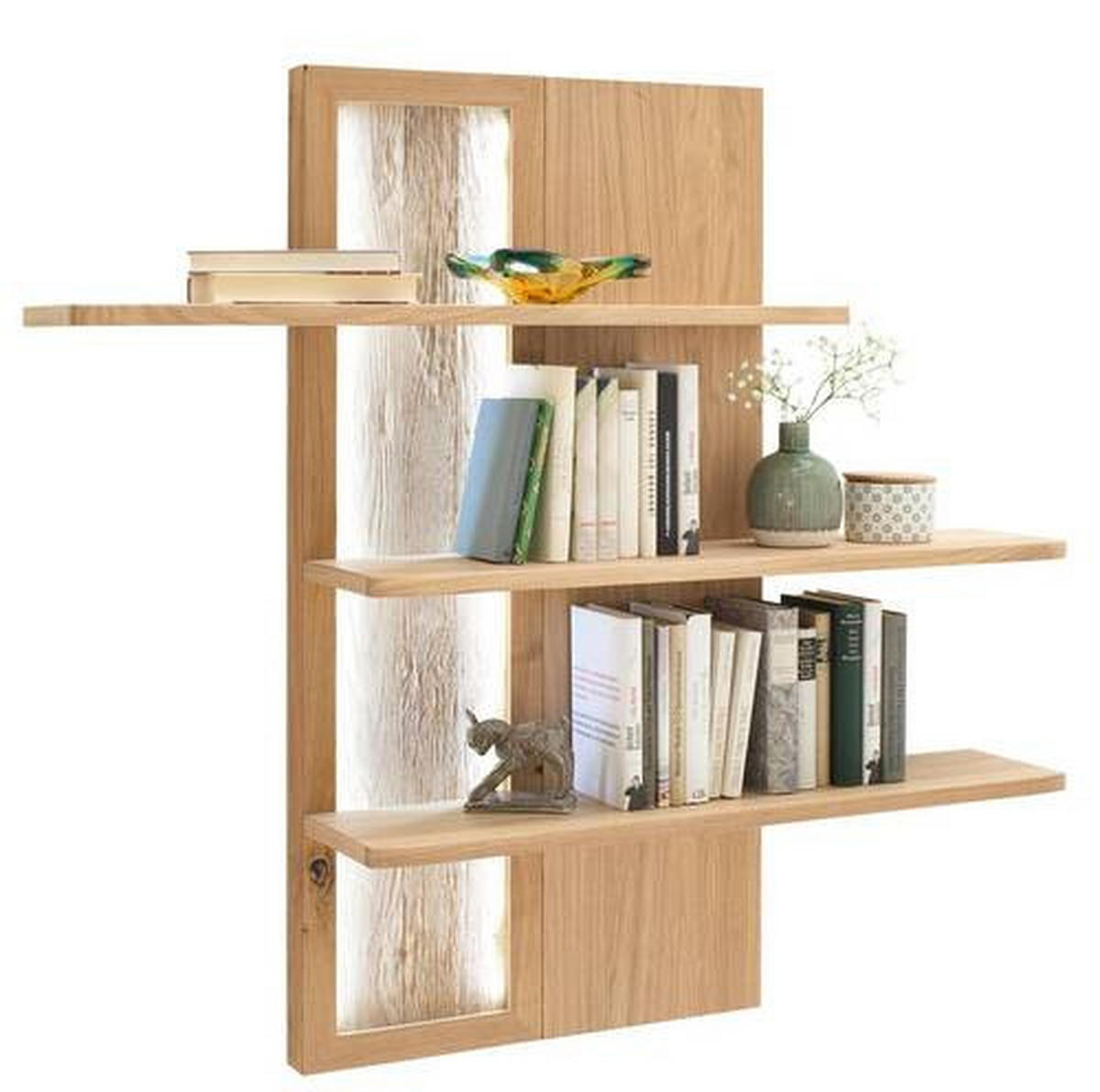 NÁSTĚNNÝ REGÁL, barvy dubu - barvy dubu, Design, dřevo/kompozitní dřevo (121/26/115cm) - Livetastic