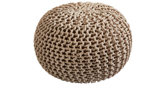 POUF Uni Beige 55/35 cm  - Beige, Trend, Textil (55/35cm) - Linea Natura