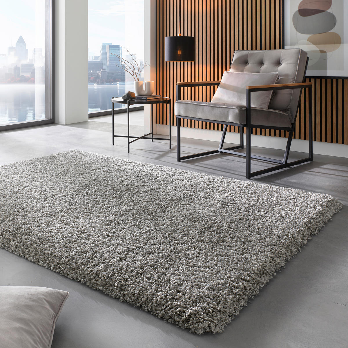 HOCHFLORTEPPICH 160/160 cm Twilight Grau quadratisch  - Grau, KONVENTIONELL, Textil (160/160cm) - Novel