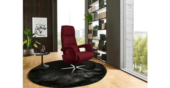 RELAXSESSEL in Leder Rot  - Edelstahlfarben/Rot, Design, Leder/Metall (76/119/86cm) - Dieter Knoll