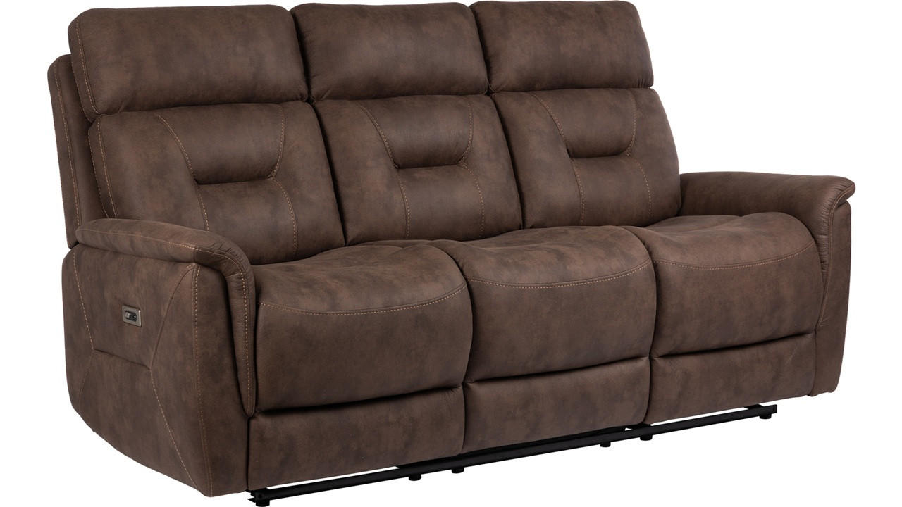 RECLINERSOFFA i mikrofiber brun  - brun/svart, Klassisk, metall/trä (190/105/93cm) - Best Price