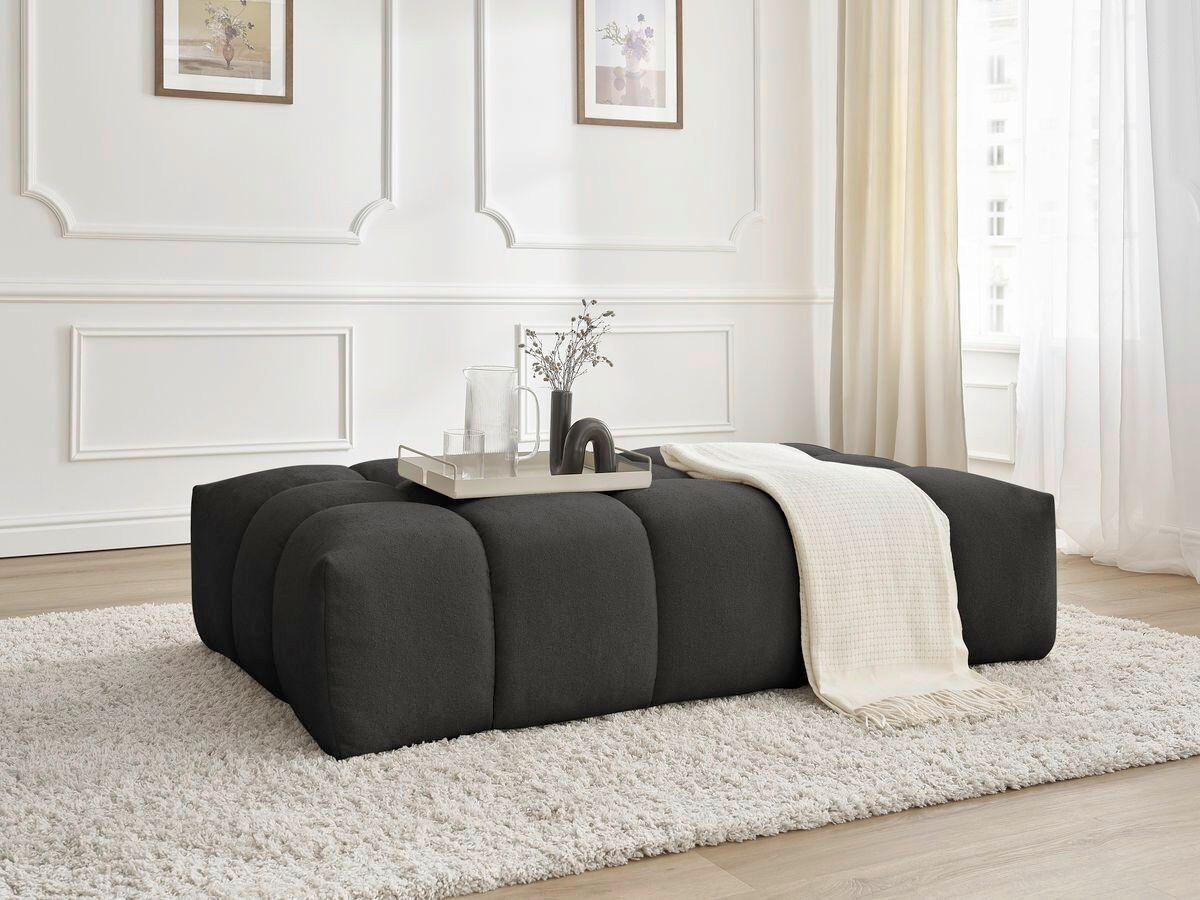 HOCKER EVEREST Struktur Schwarz  - Schwarz, MODERN, Kunststoff/Textil (166/100/40cm)