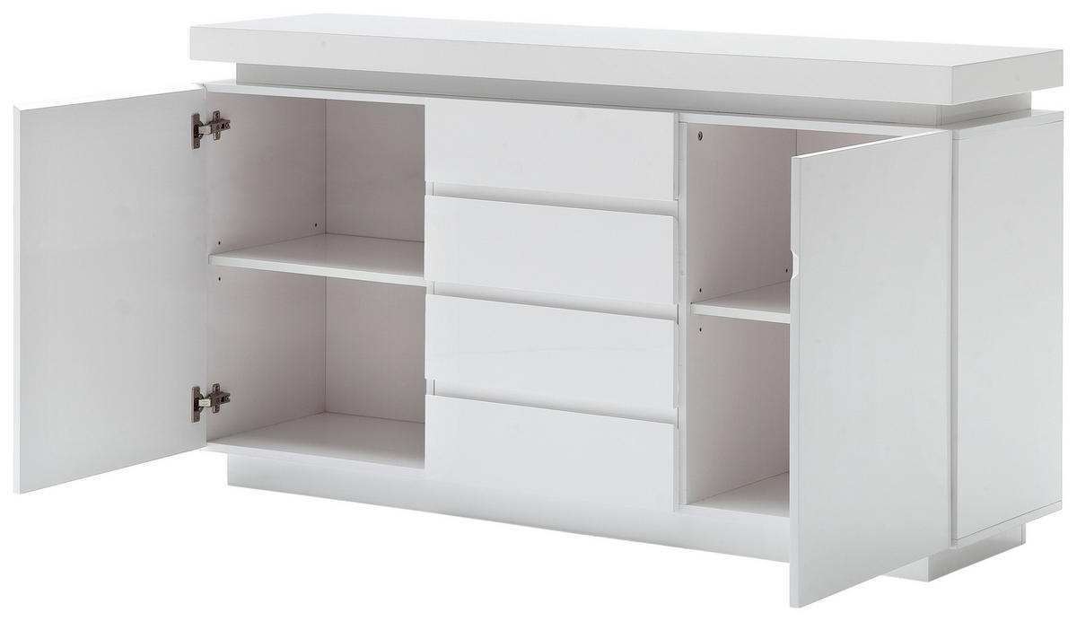 KOMMODE 150/81/40 cm  in Weiss Hochglanz  - Weiss Hochglanz, Design, Holzwerkstoff (150/81/40cm)