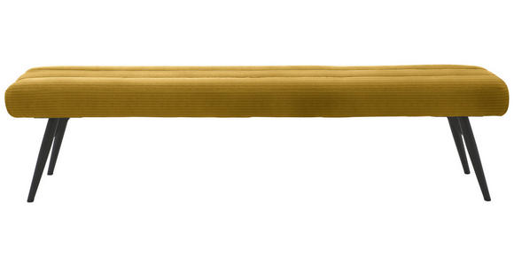 SITZBANK in Textil Gelb  - Gelb/Schwarz, Design, Textil/Metall (200/48/47cm) - Dieter Knoll