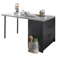 KUCHYNSKÝ OSTROVČEK - čierna/sivá, Design, kov/kompozitné drevo (180/91/90cm) - MID.YOU