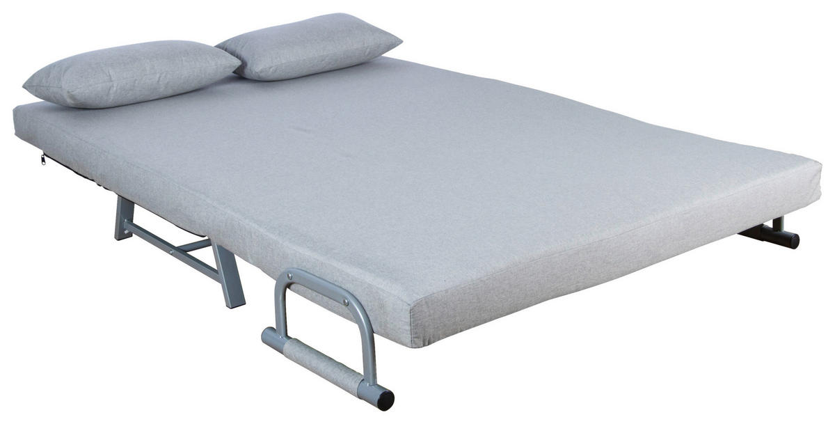 SCHLAFSOFA in Metall, Textil Grau  - Grau, Modern, Textil/Metall (127/95/78cm) - MID.YOU