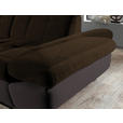 ECKSOFA in Mikrofaser Braun  - Schwarz/Braun, Design, Textil/Metall (341/204cm) - Xora