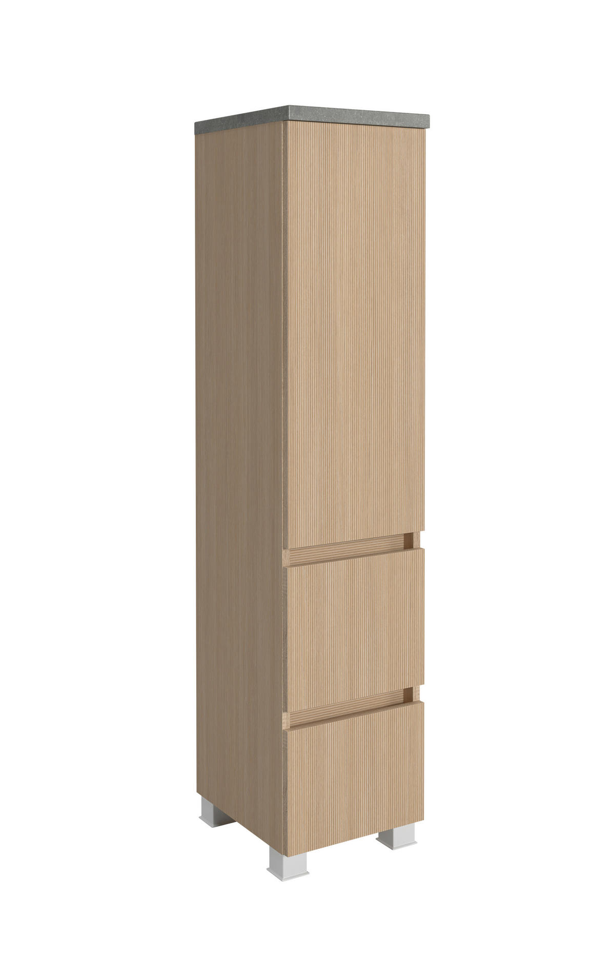 MIDISCHRANK 30/131/35 cm  - Eichefarben/Silberfarben, KONVENTIONELL, Holzwerkstoff/Kunststoff (30/131/35cm) - Xora