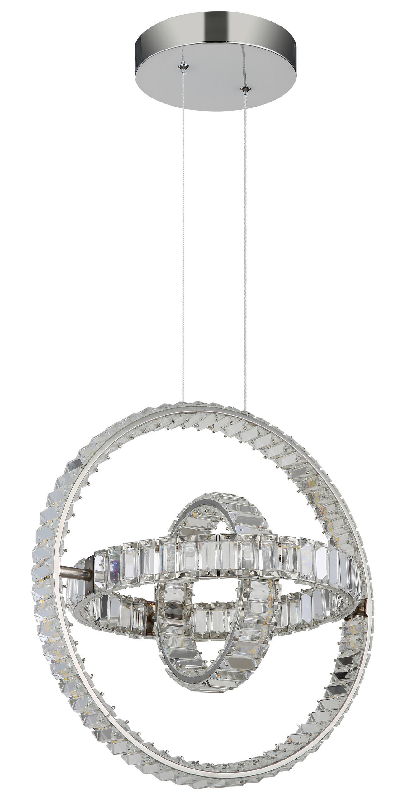 LED-HÄNGLAMPA NEIL 50/40/120 cm  - klar/kromfärg, Design, metall/glas (50/40/120cm) - Globo