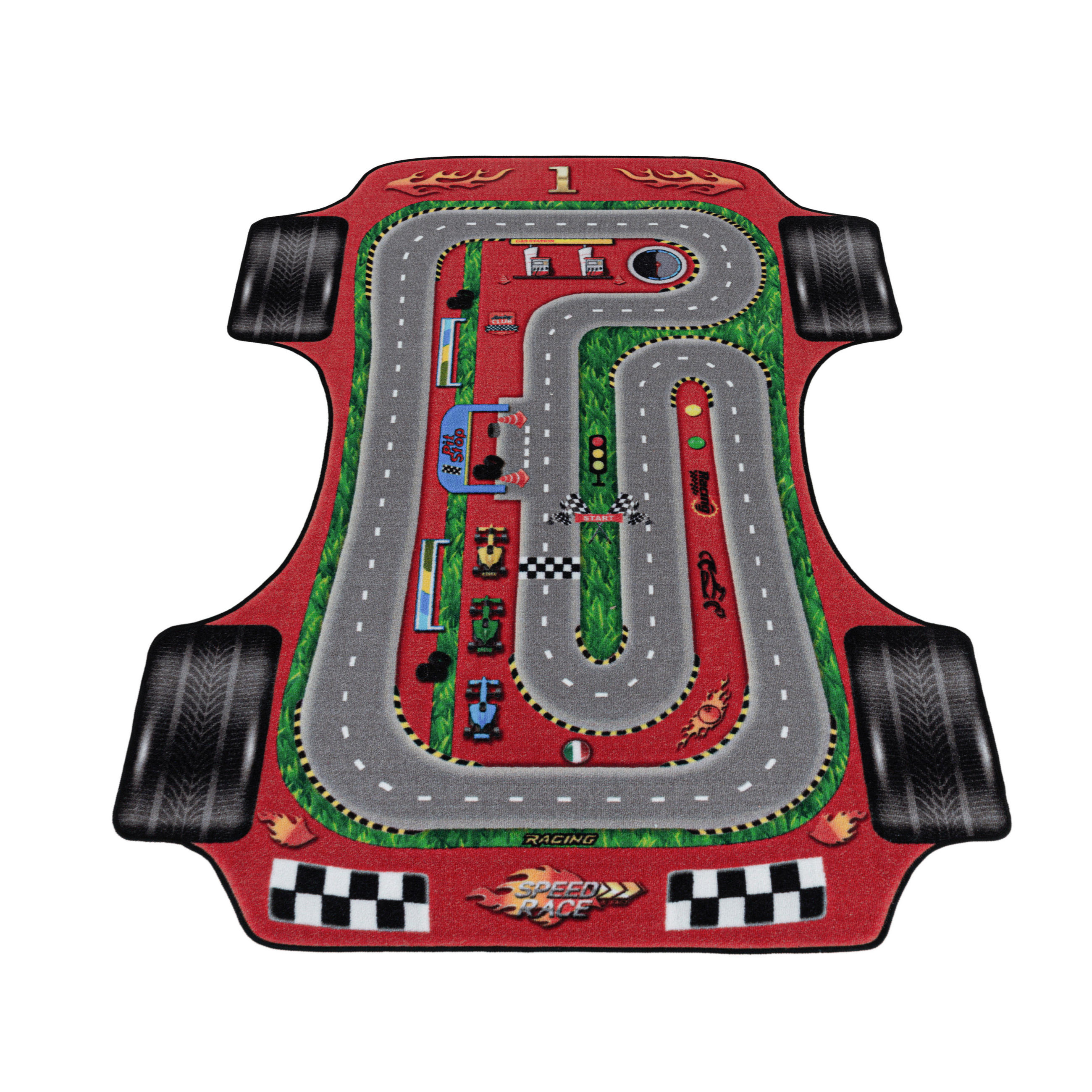 Thumbnail - Spielteppich Play 2907 rot, Rot, Textil, Auto, rechteckig, 120x170 cm, Oeko-Tex® Standard 100, für Fußbodenheizung geeig...