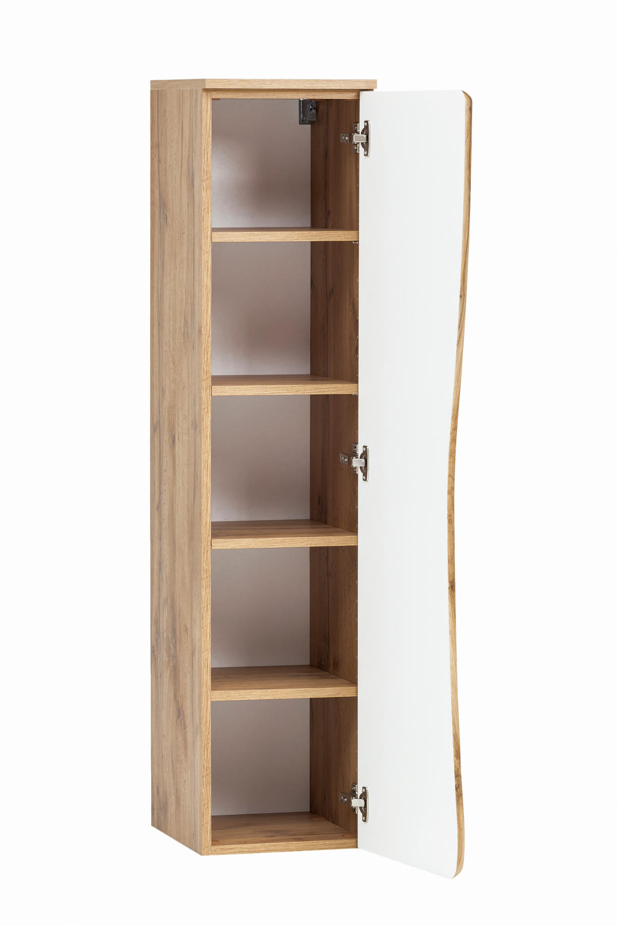 MIDISCHRANK 30/130/35 cm  - Eiche Wotan/Silberfarben, Natur, Holzwerkstoff/Kunststoff (30/130/35cm) - Xora