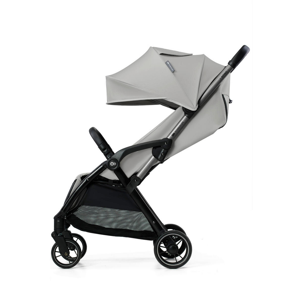 BUGGY Apino  - Hellgrau/Schwarz, Basics (47/99/93cm) - kinderkraft