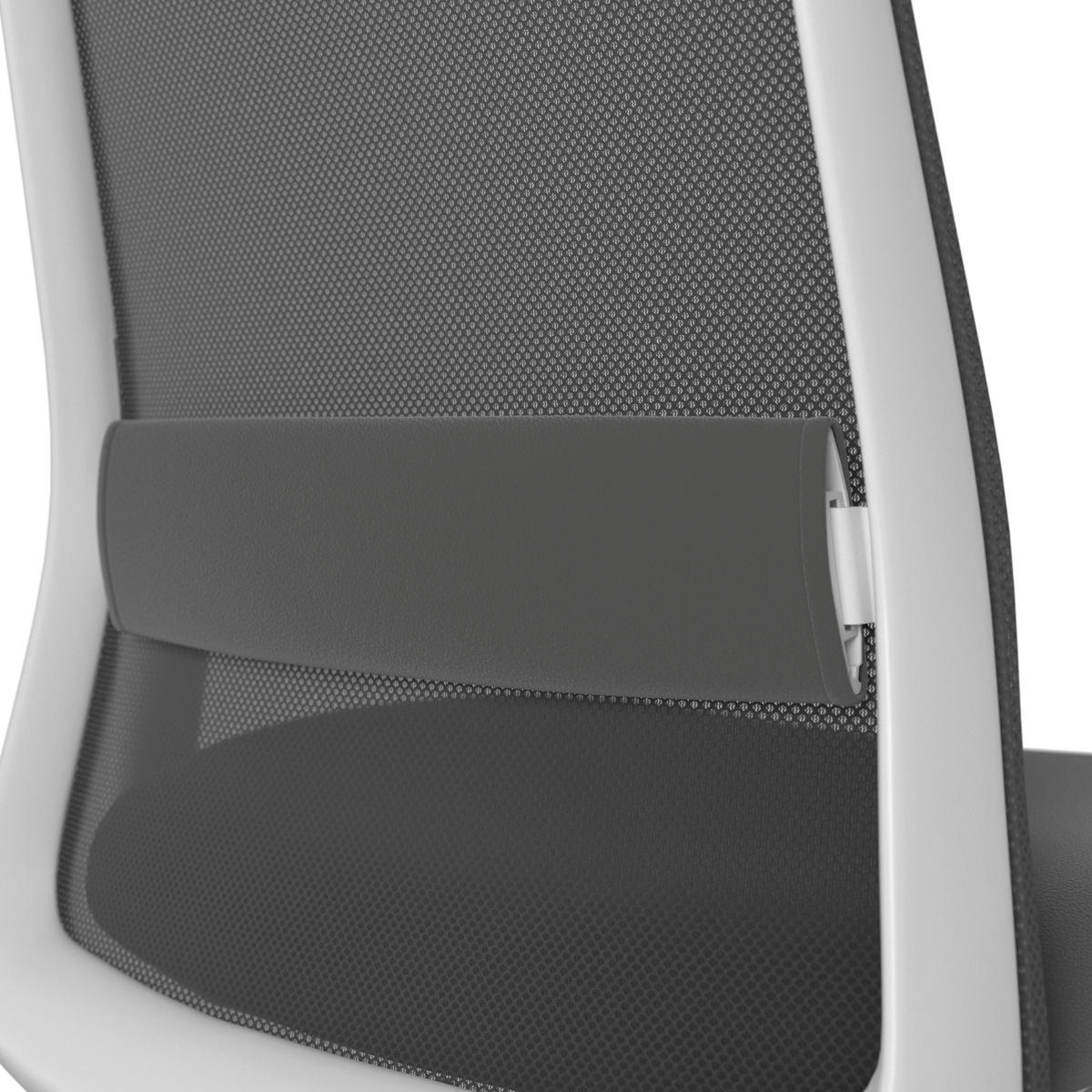 DREHSTUHL Lederlook Schwarz, Weiß, Dunkelgrau  - Dunkelgrau/Schwarz, MODERN, Kunststoff/Textil (70/103-115/70cm)