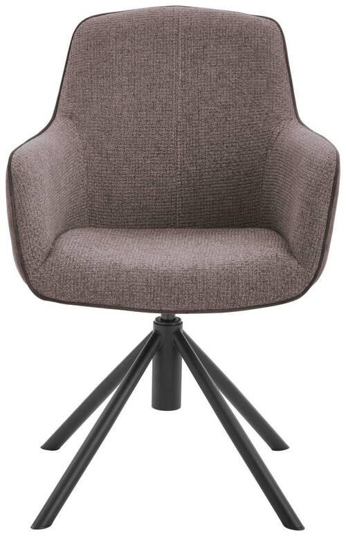 ARMLEHNSTUHL drehbar  in Eisen Flachgewebe  - Schwarz/Cappuccino, Design, Textil/Metall (60/88/64cm) - Novel