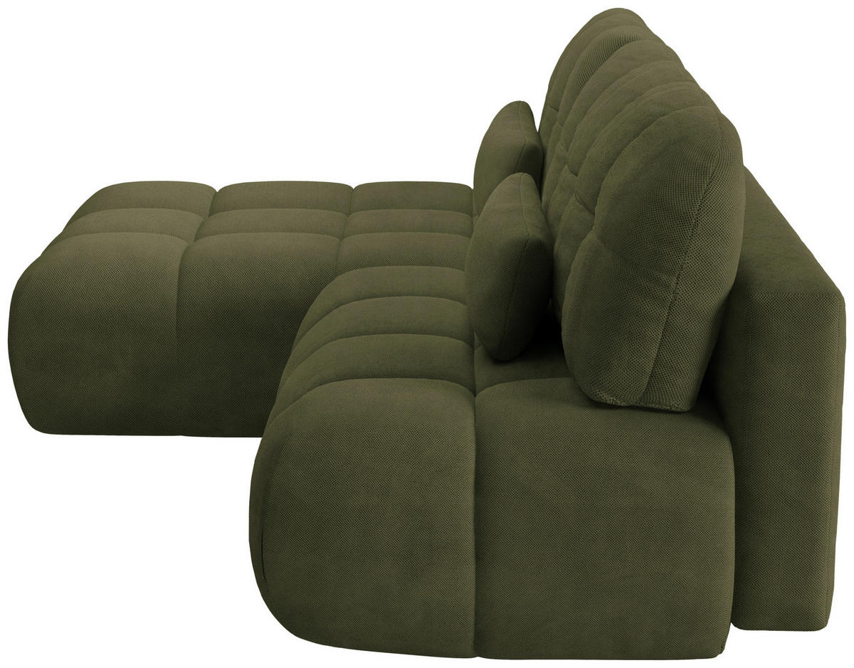 ECKSOFA TARANTO Grün Webstoff  - Schwarz/Grün, Design, Kunststoff/Textil (172/225cm) - Livetastic