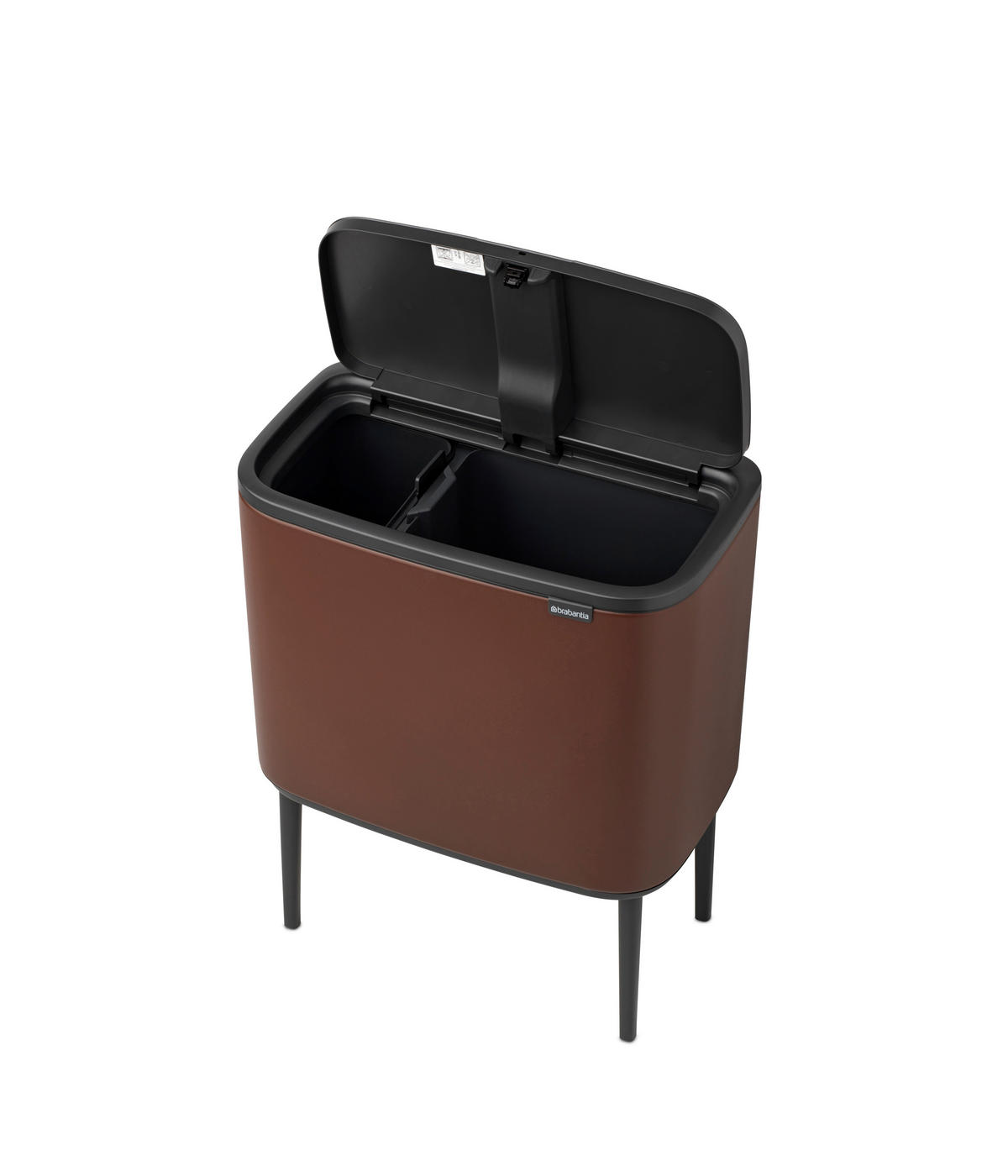 SZEMETESVÖDÖR  - barna/fekete, Basics, műanyag/fém (11+23 Ll) - Brabantia