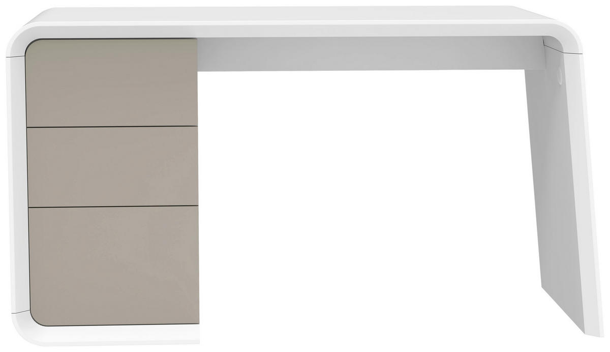 SCHREIBTISCH  in Weiss, Taupe  - Taupe/Weiss, Lifestyle, Holzwerkstoff (140/76/55cm) - MID.YOU