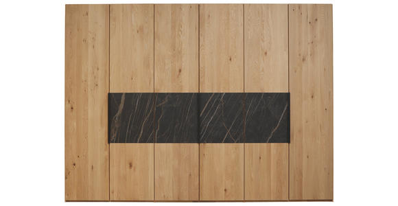 DREHTÜRENSCHRANK in Wildeiche - Wildeiche/Schwarz, Design, Holz/Metall (302/223/62cm) - Valnatura